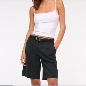 Abercrombie & Fitch Dark Gray Pleated Shorts